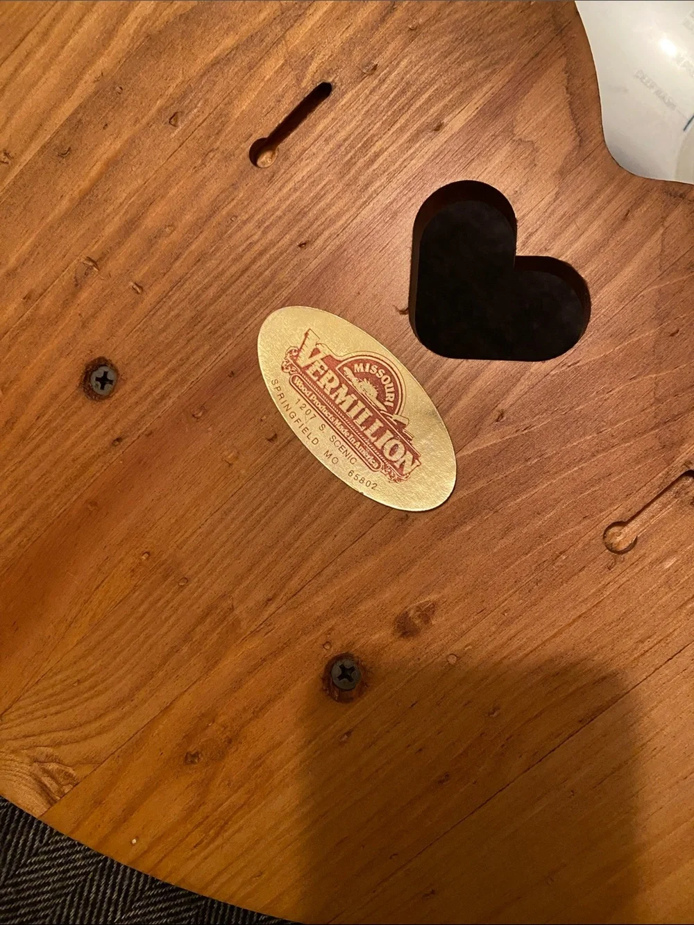 Vintage Heart-Shaped Wooden Wall Shelf Vermillion Wood Products USA Cottagecore